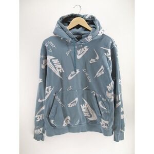 Nike Sportswear "All Over Print" Pullover Hoodie Blue‎ Med